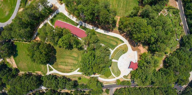 Brook Run Dog Park in Atlanta, a public dog park. Open daily.