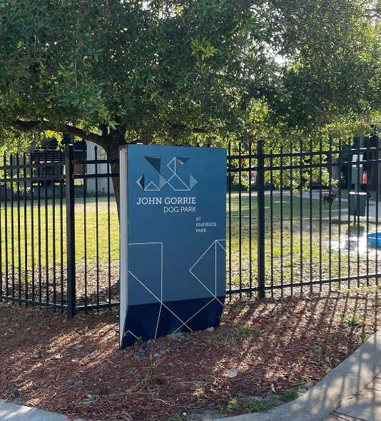 John Gorrie Dog Park of Riverside Park in Jacksonville, a public dog park. Open daily until 8 PM.
